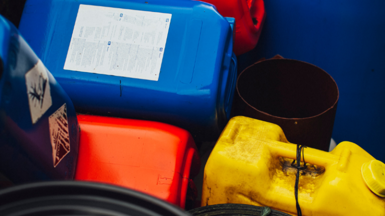 Disposing chemical containers